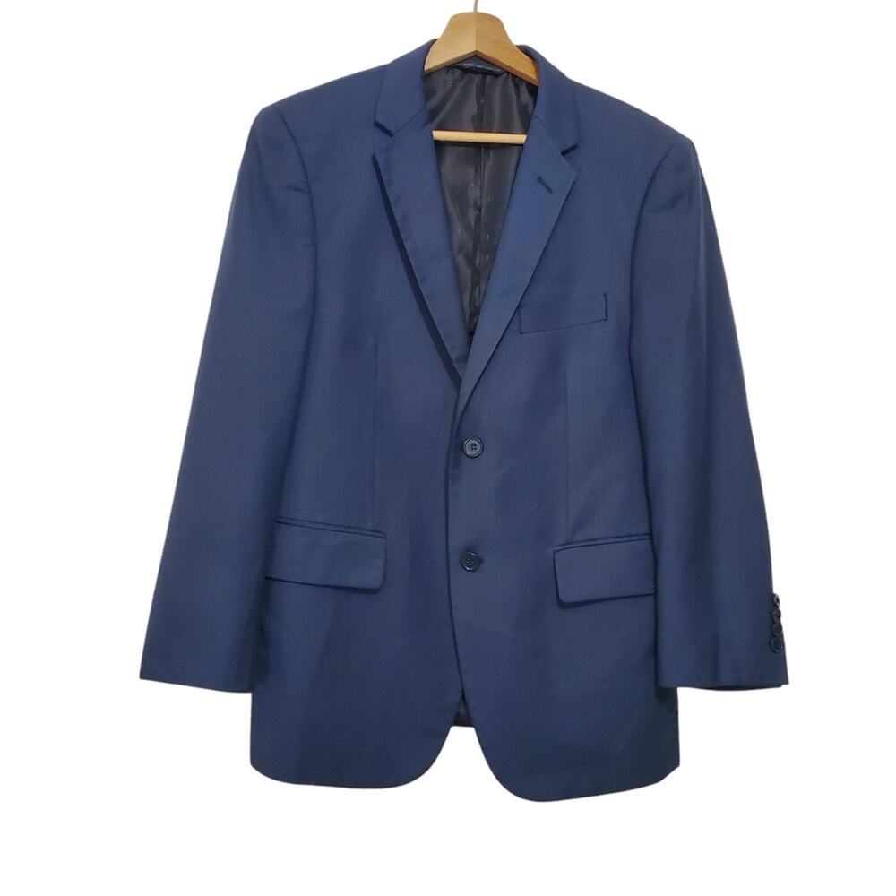 Karl Mitchell Microtech Performance Stretch Subtle Pinstripe Blazer Suit Jacket